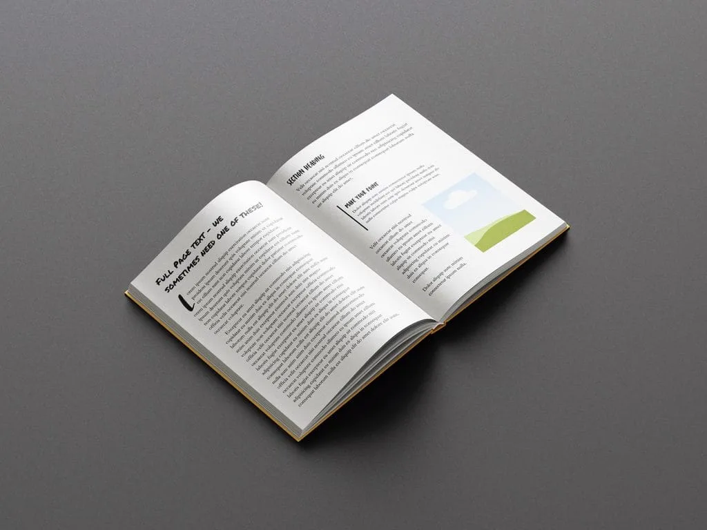 Image of Full Page Text with Drop Cap for the Modern Style Book Template from Wilsonian Press.