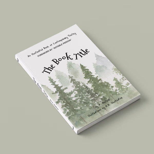 An image of the front cover of an Illustrated Book of Poetry - a Wilsonian Press book layout template.