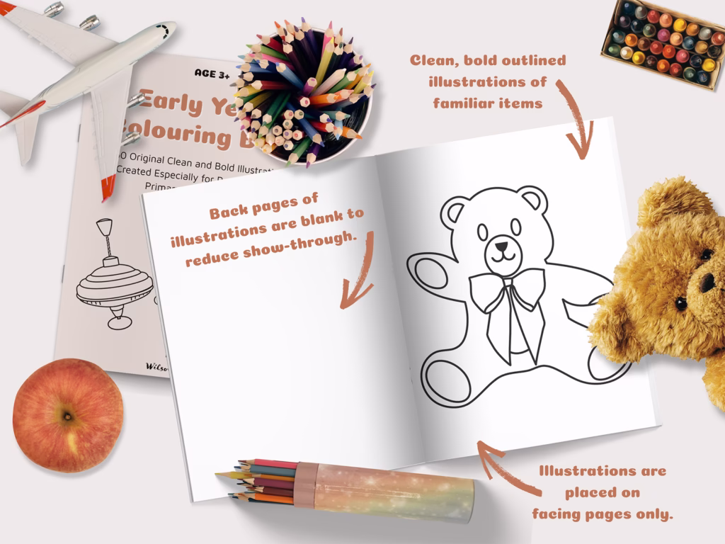 An image showing an interior page of the colouring book.