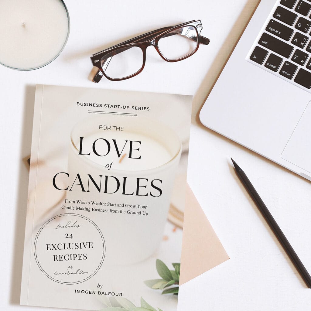 Image of a client's book cover design for a non-fiction book about candlemaking as a business startup, by Wilsonian Press